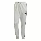 adidas Homme Essential Three Stripes Fleece Pant, Medium Grey Heather/Black, L
