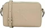 Calvin Klein Sac à Bandoulière Femme Sculpted Camera Bag avec Logo, Gris (Crockery), Taille Unique