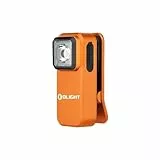 OLIGHT Oclip lampe de poche à clip Source Rouge et Blanche 300lm Rechargeable avec Aspiration Magnétique et Trou de Suspension IPX5 Étanche Utilisée en Camping et Alpinisme Orange