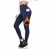 Leggings Femme Hiver Chaud Taille Haute Doublés en Polaire Leggings avec Poches - Idéaux pour Sport, Yoga, Gym et Course