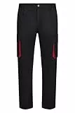 Velilla 103004 - Pantalon multipoches (taille 36) couleur noir et rouge