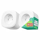 meross Prise Connectée (FR), 16A Prise WiFi Compatible avec Alexa et Google Home, Lot de 2 Prises Intelligentes avec Suivi de Consommation, Commande Vocale, Contrôle à Distance et Fonction de Temps