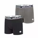 x2 Boxers Noir/Gris Serge Homme Blanco BCX2 Marine L