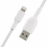 BELKIN Câble USB A - Lightning à Gaine tressée/ 1M Blanc