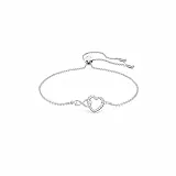 Swarovski Bracelet Swarovski Infinity, Infini et cœur, Blanc, Métal rhodié