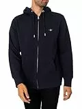 GANT REG Full Zip Hoodie Sweat À Capuche Zippé Shield Regular, Evening Blue, XXL Homme