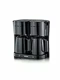 Severin Cafetière Filtre Isotherme Duo, 2 X 1000 W, Jusqu'à 2L soit 16 tasses, 2 verseuses isothermes, 2 filtres pivotants, Noir, KA 9315
