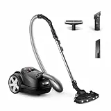 Philips Série 8000 Aspirateur avec Sac Performer LED - Moteur 900 W, Brosse TriActive+ LED, Filtre HEPA, Câble 12 m, Sacs Longue Durée, Noir Profond (XD8122/10)
