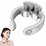 Masseur Cervical, Massage Cou Portable Vocale Intelligente avec Thérapie Thermique à 42°C, 5 Modes de D'Impulsion 15 Intensités Accueil Masseur pour Un Massage Précis Au Bureau et à Maison