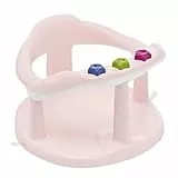 THERMOBABY - Anneau De Bain Bébé Aquababy - Siège De Bain Confortable, Ludique & Stable - Installation Facile - De 7 à 16 Mois - Fabriqué En France - Rose poudré