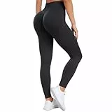 Ulknyss Legging de Sport Femme Push Up Butt Lift Leggings Fitness Taille Haute Pantalons de Yoga et Pilates pour Femme(Noir Foncé,L)