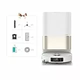 DREAME X40 Ultra Complete Robot Aspirateur avec Serpillière amovible et relevable, Brosse latérale surélevée,12 000 Pa,Serpillière et la Plaque de lavage avec de l'eau chaude à 70 C,Brosses relevables