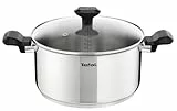 Tefal Comfort Max Faitout 24 cm + couvercle verre, Induction, Inox haute qualité, Poignées thermo-isolées, Garantie 10 ans C9734604