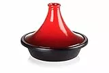 Le Creuset Tajine en Fonte Émaillée, Ronde, 27 cm, Cerise, 25138270600422