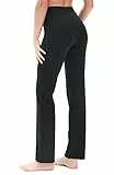 icyzone Pantalon de Yoga pour Femmes Pantalon Taille Haute Extensible pour Sport Fitness Jogging (M, Noir)