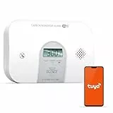 Detecteur Monoxyde Carbone WLAN, Détecteur de Monoxyde de Carbone avec Capteur de 10 Ans Pile Remplaçable, Accessoires Caravane, Camping-Car, EN50291 Standard Certifié, 1 Pièce