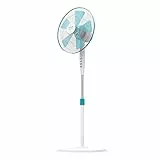 Cecotec EnergySilence 500 Ventilateur sur pied 40 W, 5 pales de 40 cm de diamètre, oscillant, 3 vitesses, hauteur réglable 110-130 cm, moteur en cuivre (Blanc | 110-130 cm)