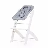 CHILDHOME, Transat de Naissance Compatible Chaise Haute Bebe Childhome Evosit, Dès la Naissance, Jusqu'à 6 Mois, Plusieurs Inclinaisons, Harnais 5 Points, Jersey 100% Coton Oekotex, Blanc