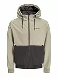 JACK & JONES Jjerush Bomber Noos à Capuche Veste Courte, Coriandre-Détails : Noir/Blanc, M Hommes
