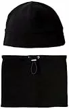 Amazon Essentials Fleece Hat and Gaiter Set Mixte Adulte, Lot de 2, Noir, Taille Unique
