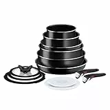 Tefal Ingenio Batterie de cuisine 13 pièces, Poêles, Casseroles, Wok, Poignées amovibles, Pas d'induction, Revêtement antiadhésif, Empilable, Fabriqué in France, Easy On L1599243