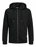 JACK & JONES Homme Jjebasic Zip Hood Noos Cardigan Sweater, Noir, L EU