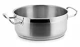 LACOR Marmite Basse - Rondeau Induction en INOX 18/10 - Ø 32 cm Eco Chef, Argent