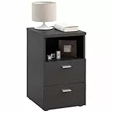 FMD furniture 652-001E Console de Nuit en Version Noir Dimensions : env. 35 x 61,5 x 40 cm (l x H).