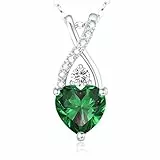 LAVUMO Collier pour Femme Argent Sterling 925 Collier Pendentif Coeur Infini Bijoux Avec Pierre de Naissance Cadeaux de Anniversaire Noël Saint Valentin pour Femme Amie Copine Maman