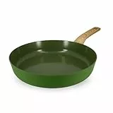 MENASTYL - Poêle 28cm Colorama olive - En Aluminium - Revêtement antiadhésif en céramique - Tous feux dont induction