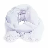 KARL LOVEN Femme - Foulard - Froissé - pashmina - écharpe - cache-col, Blanc, 1m90