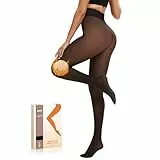 Arkim Collant polaire femme effet transparent, Legging Collant femme hive grande taille, Collants thermiques pour femme - Doublure d'hiver - Faux translucide