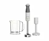 Kenwood Triblade HBM40.004WH Mélangeur à Main avec Anti-éclaboussures, Presse-purée et Gobelet en Plastique sans BPA Passe au Lave-Vaisselle 850 W Blanc
