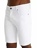 LEIF NELSON Pour des hommes Jeans Shorts LN1397; W33; Blanc