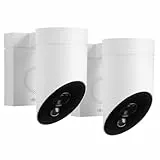 somfy 1875340 – Pack de 2 Outdoor Camera 2 Blanches, Caméras avec détection de Mouvement Intelligente, Sirène intégrée de 110 DB, Branchement Possible sur Un luminaire existant, Images Full HD 1080p