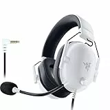 Razer BlackShark V2 X (Playstation) - Casque e-Sport Filaire pour Console Playstation 5 (250g, Microphone cardioïde, Haut-parleurs 50mm, Annulation Passive du Bruit, Jack 3.5mm) Blanc