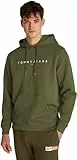 Tommy Jeans TJM Reg Linear Logo Hoodie Ext Dm0Dm20746 Sweat à Capuche, Green (Fatigue Green), XXL Homme