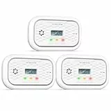 Andyssey ZA326 H01 Détecteur de Monoxyde de Carbone (CO) avec Batterie de 10 Ans | Détecteur Portable avec Écran LCD | Certifié en 50291, Alarme 85 DB, 3 Pièce