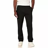 Amazon Essentials Pantalon de Survêtement en Polaire à Bas Ouvert (Existe en Grandes Tailles) Homme, Noir, M