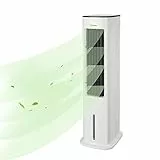 Midea Climatiseurs portables silencieux 4-en-1,Refroidisseur d'air, ventilateur, humidificateur, purificateur d'air, avec télécommande, réservoir d'eau 5 l, débit d'air 355 m³/h, écran LED, minuterie