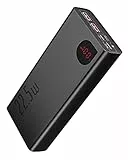 Baseus Batterie Externe 20000mAh, Power Bank 22,5W USB C Chargeur Portable Grande Capacité Rapide avec 3 Ports USB Sortie & Ecran LCD pour iPhone 12 11 XS Pro Max Mini Samsung Huawei et Autres- Noir