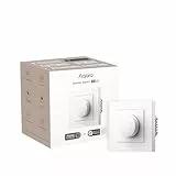 Aqara Interrupteur Variateur H2 UE, Thread/Zigbee, 2-en-1 Neutre, 1 Groupe 1-Voie, 200 W, pour LED dimmable/CFL/incandescente/Halogène/ELV Lampe, Compatible Apple Home, Alexa, Google, Matter, Blanc