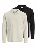 JACK & JONES 2pk Jjeaustin Polo Ls 2 pièces MP, Beige Clair, M (Lot de 2) Hommes