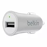 Belkin - Chargeur Premium Allume-cigare USB Universel, 12W/2.4A pour Smartphone et Tablette - Argent Métallique (Compatible iPhone 8/8+ et iPhone X)