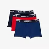 Lacoste Boxer Lot de 3, Homme, Marine/Rouge-methylene, XS