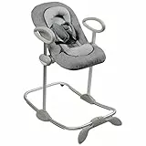 BEABA, Transat Up and Down III, Transat Réglable en Hauteur, Unisexe pour Bébé et Enfants, 3 Positions d'Inclinaison, Harnais Sécurité 5 Points, Réducteur de Naissance, Gris Chiné