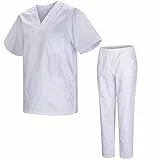 Misemiya - Uniformes Unisexe- Uniforme Médical avec Haut et Pantalon 817-8312-BLANCO - X-Large, Blanc