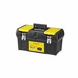 Stanley 1-92-066 Caisse À Outils 494 x 263 x 250mm Cadenassable - 2 Organiseurs Sur Le Couvercle - Porte-Outils Amovible Intégré - Attaches métalliques Anti-Corrosion Multicolore
