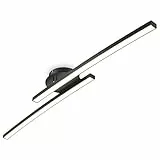 B.K.Licht I Plafonnier 12W, 2 LED pivotantes, 3000K blanc chaud, noir, 1100 lumen