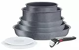 Tefal Ingenio Batterie de cuisine 8 p, Induction, Revêtement antiadhésif, Empilable, Poêles et casseroles + poignée amovible, Compatible lave-vaisselle, Fabriqué en France, Natural On L7669802